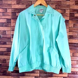 Vintage 80’s Indie Style  Koret Francisca Womens M Button up Cyan Color Jacket